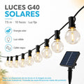 Guirnalda Solar LED de 7.5 Metros con 10 Focos – Luz Cálida